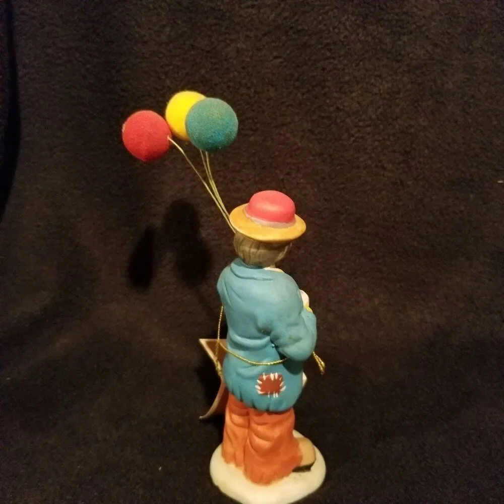 Emmet Kelly Jr EKJ Flambro Clown Hobo Balloons Vintage Handpainted Porcelain